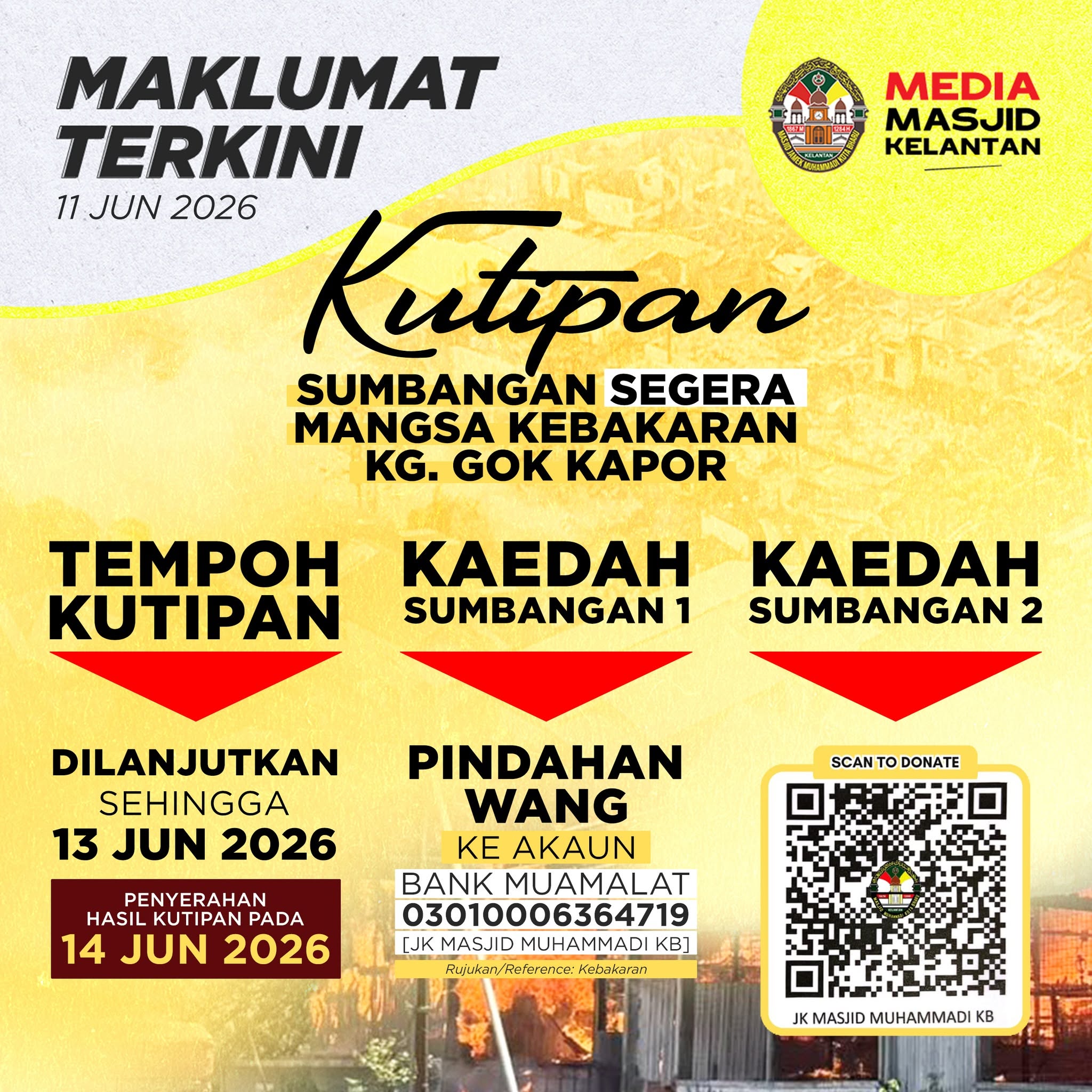 Sumbangan kepada Mangsa Kebakaran di Kampung Gok Kapur