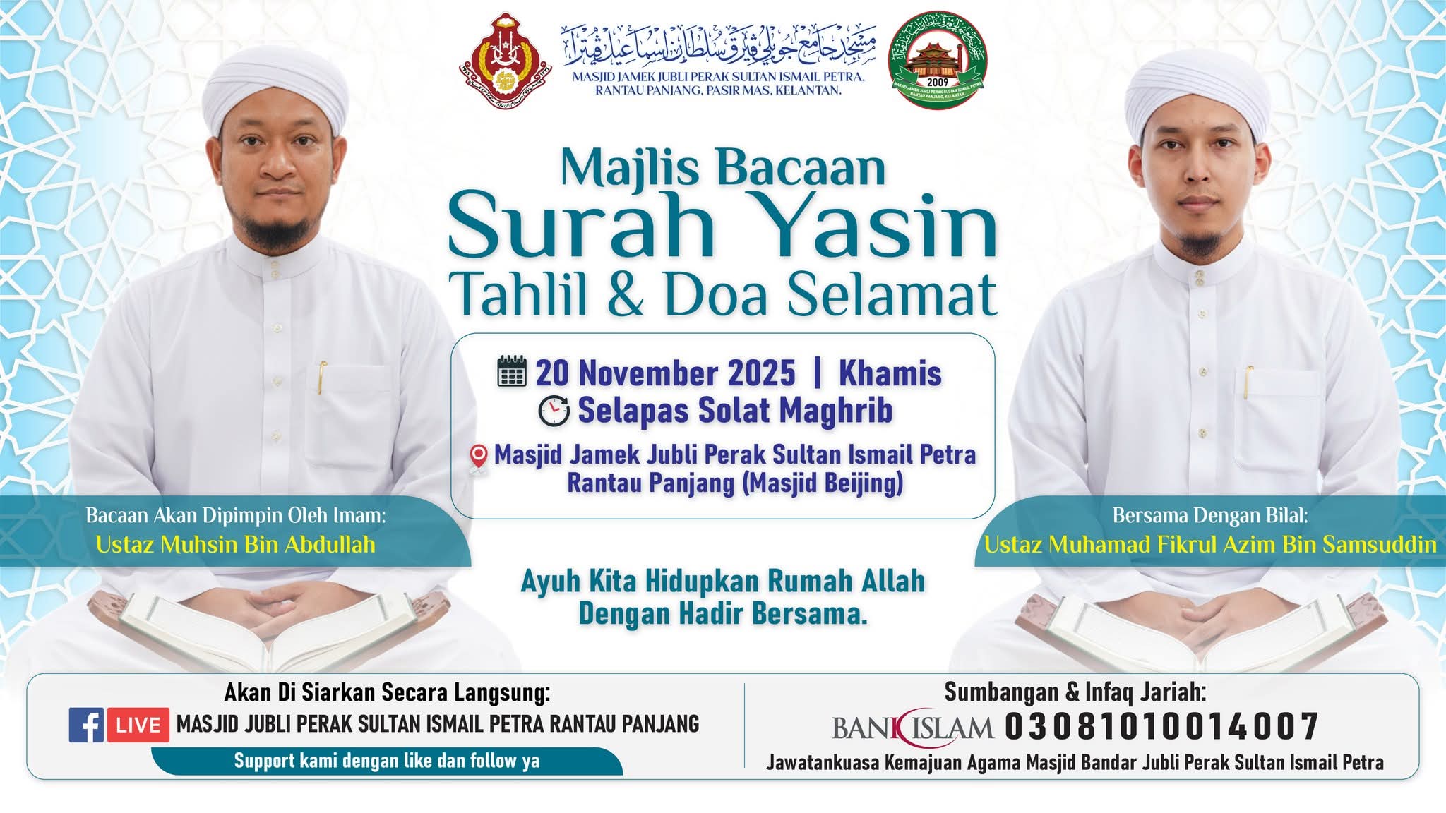 MAJLIS BACAAN YASIN, TAHLIL & DOA SELAMAT