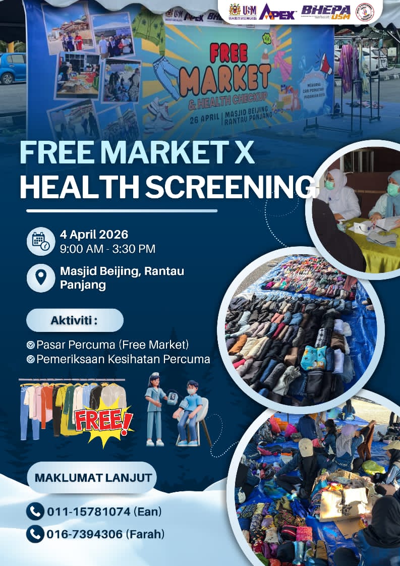 PROGRAM FREE MARKET & PEMERIKSAAN KESIHATAN PERCUMA OLEH PIHAK HUSM